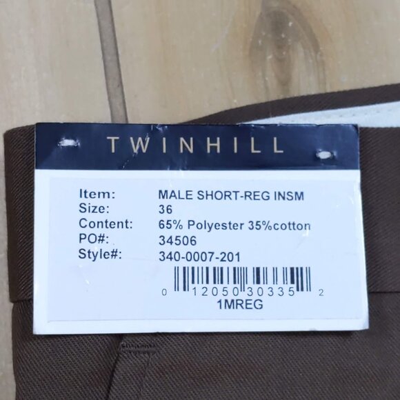 TWINHILL Men's 36 Brown Flat Front Uniform Shorts UPS Workwear NWT Driver Work - Picture 2 of 11